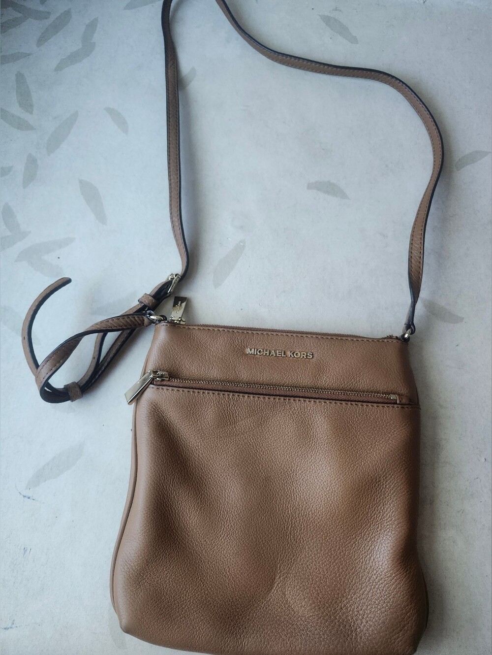 Michael Kors Tan Pebbled Leather Crossbody Bag